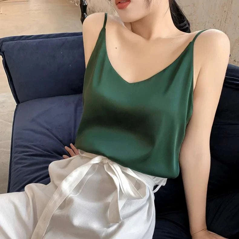 Camis Tank TopExpress Global Mart  Product Description
Elevate your summer wardrobe with the Satin Women's Camis Tank Top. Designed for both comfort and style, this sleek and chic camisole is perfect Satin Women's Camis Tank TopDSers