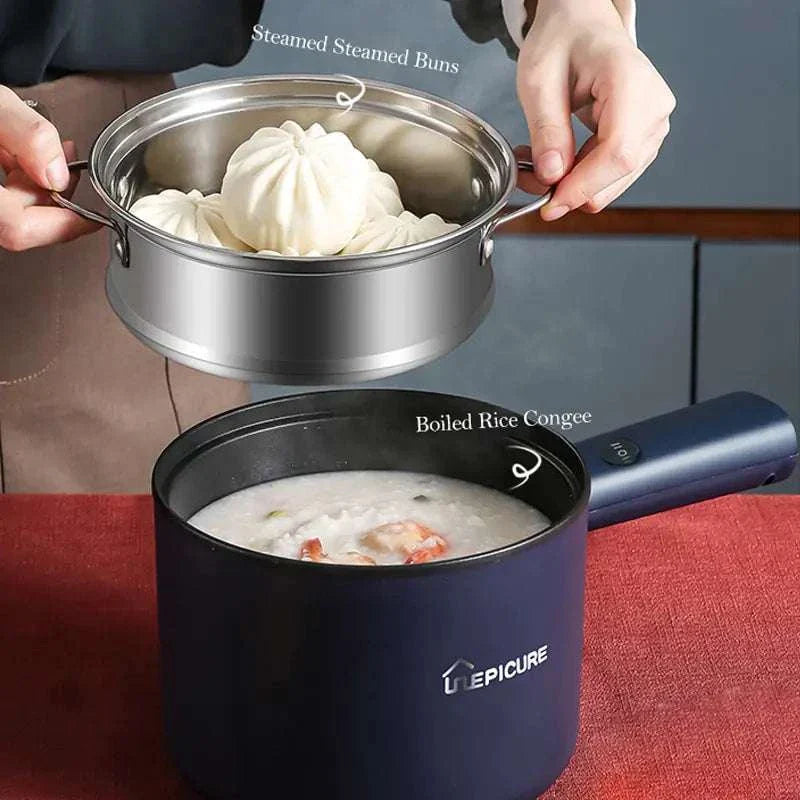 Multifunction Cooker with steamed buns and rice congee cooking.