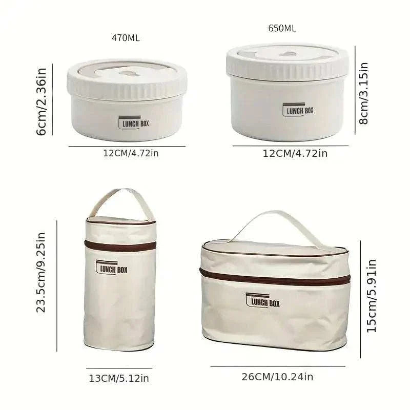 Bento Lunch Box Set with multiple sizes and compartments for organized meals.