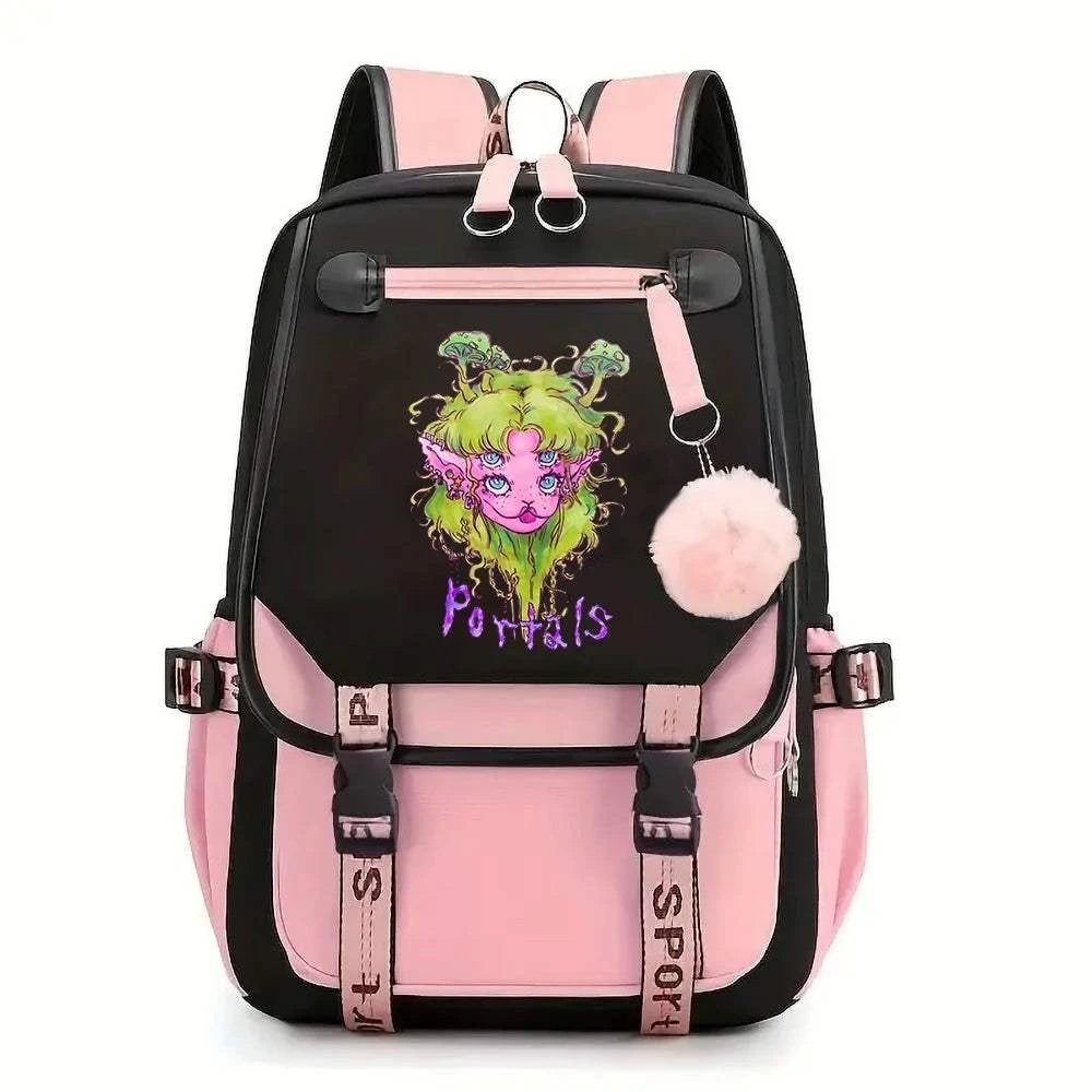 Melanie Martinez Print BackpacksExpress Global Mart  customizedHign-concerned Chemical:NoneTechnics:EmbossingInterior:Interior Slot Pocket,Cell Phone Pocket,Computer InterlayerHandle/Strap Type:soft handleStyle:CasualExterior:OpMelanie Martinez Print Backpack – Teen School & Laptop Bagb0d141-b8