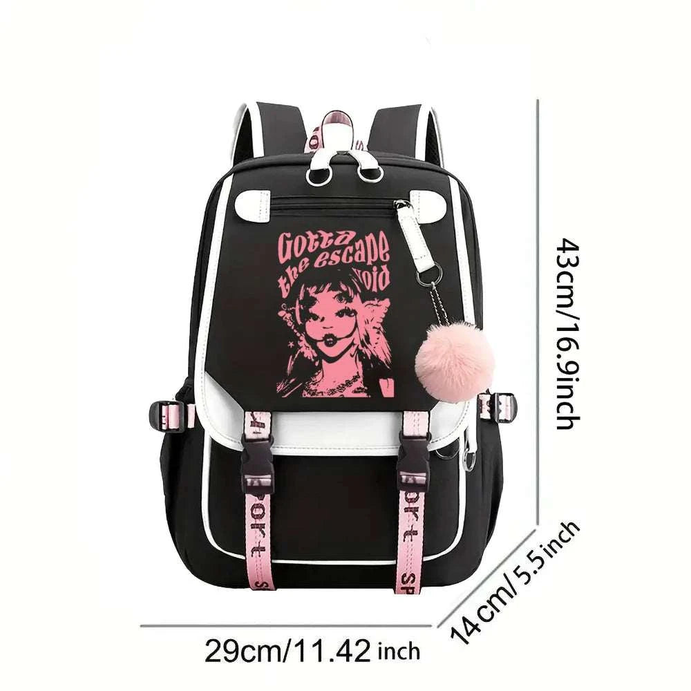 Melanie Martinez Print BackpacksExpress Global Mart  customizedHign-concerned Chemical:NoneTechnics:EmbossingInterior:Interior Slot Pocket,Cell Phone Pocket,Computer InterlayerHandle/Strap Type:soft handleStyle:CasualExterior:OpMelanie Martinez Print Backpackb0d141-b8