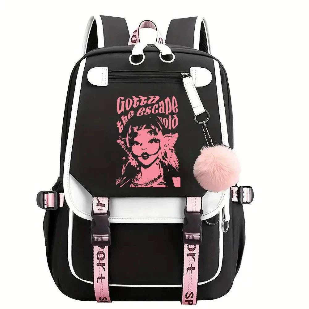 Melanie Martinez Print BackpacksExpress Global Mart  customizedHign-concerned Chemical:NoneTechnics:EmbossingInterior:Interior Slot Pocket,Cell Phone Pocket,Computer InterlayerHandle/Strap Type:soft handleStyle:CasualExterior:OpMelanie Martinez Print Backpacks for Men Girls School Bag for Teenagerb0d141-b8