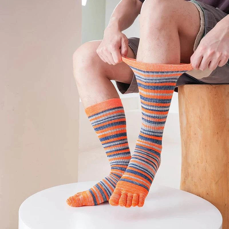 Men'Express Global Mart  customizedHign-concerned Chemical:NoneCraft of Weaving:KnitSocks Tube Height:Middle TubePieces:1pcSexually Suggestive:NoObscene Picture:NoHigh:CrewModel Number:Z129Thickness:SMen's Cozy Mid-Calf Colorful Five Finger Socks Soft Casual Fashion Toeb0d141-b8