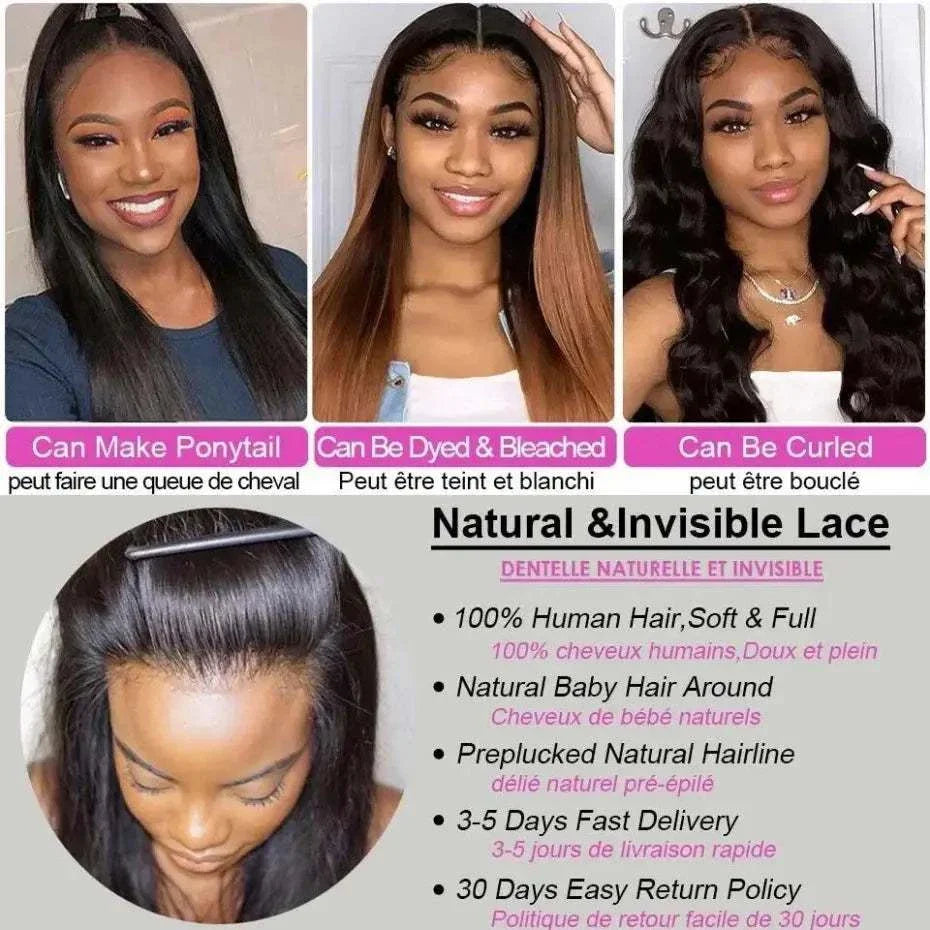 Glueless Wig Straight 13x4 13x6 Hd Transparent Lace Front Wigs Brazilian Remy Hair Pre-Cut 5x5 Lace Closure Wig Pre PluckedExpress Global Mart  customizedWigs Length:long（26+inch）Lace Wig Type:13*6,4*4,13*4 Frontal WigCap Size:Average SizeLace Color:transparentBase Material:Swiss LaceSuitable Dying Colors:Darker ColorNew Glueless Wig Straight 13x4 13x6 Hd Transparent Lace Front Wigs Brab0d141-b8