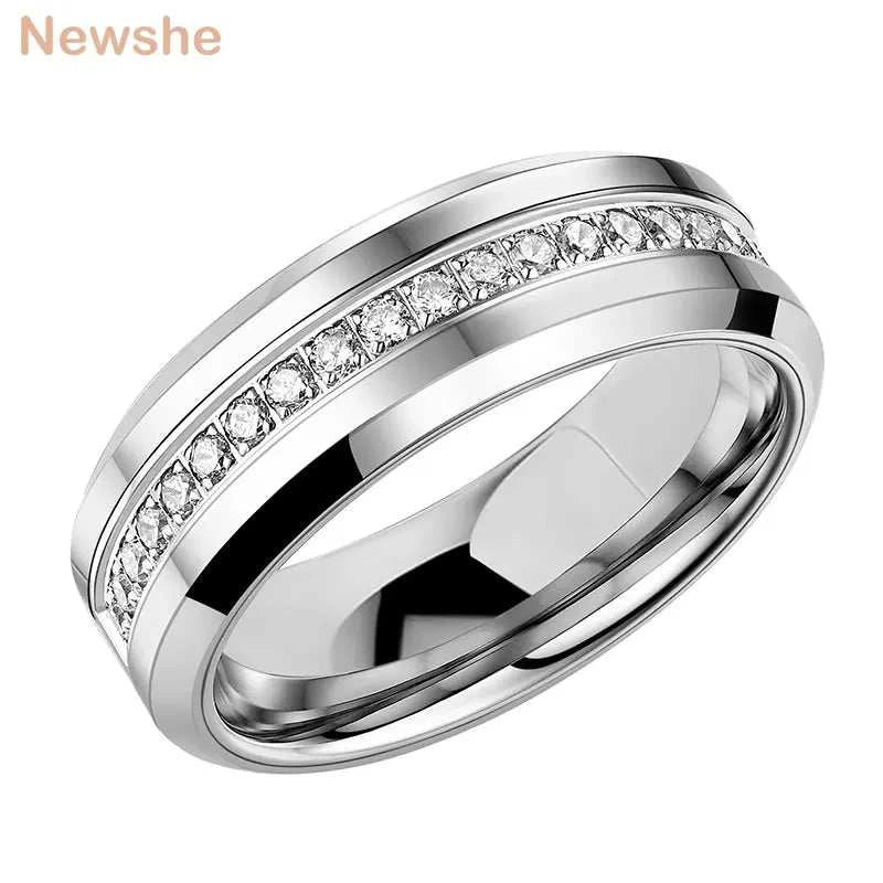 Men Half Eternity Brilliant Cubic Zirconia Beveled Edge Charm RingExpress Global Mart  wedding_engagement_jewelryCompatibility:All CompatibleSurface Width:8mmSetting Type:Prong SettingRings Type:Wedding BandsModel Number:TRX089Shape\pattern:RoundStyle:TRENDYOccasion:WEDDINGMateNewshe Tungsten Carbide Fashionable Wedding Rings for Men Half Eternitb0d141-b8