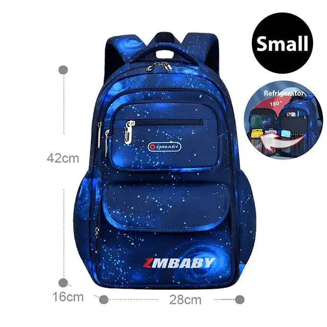 Small Teenager School Bag in blue, orthopedic design, 42x28x16 cm.