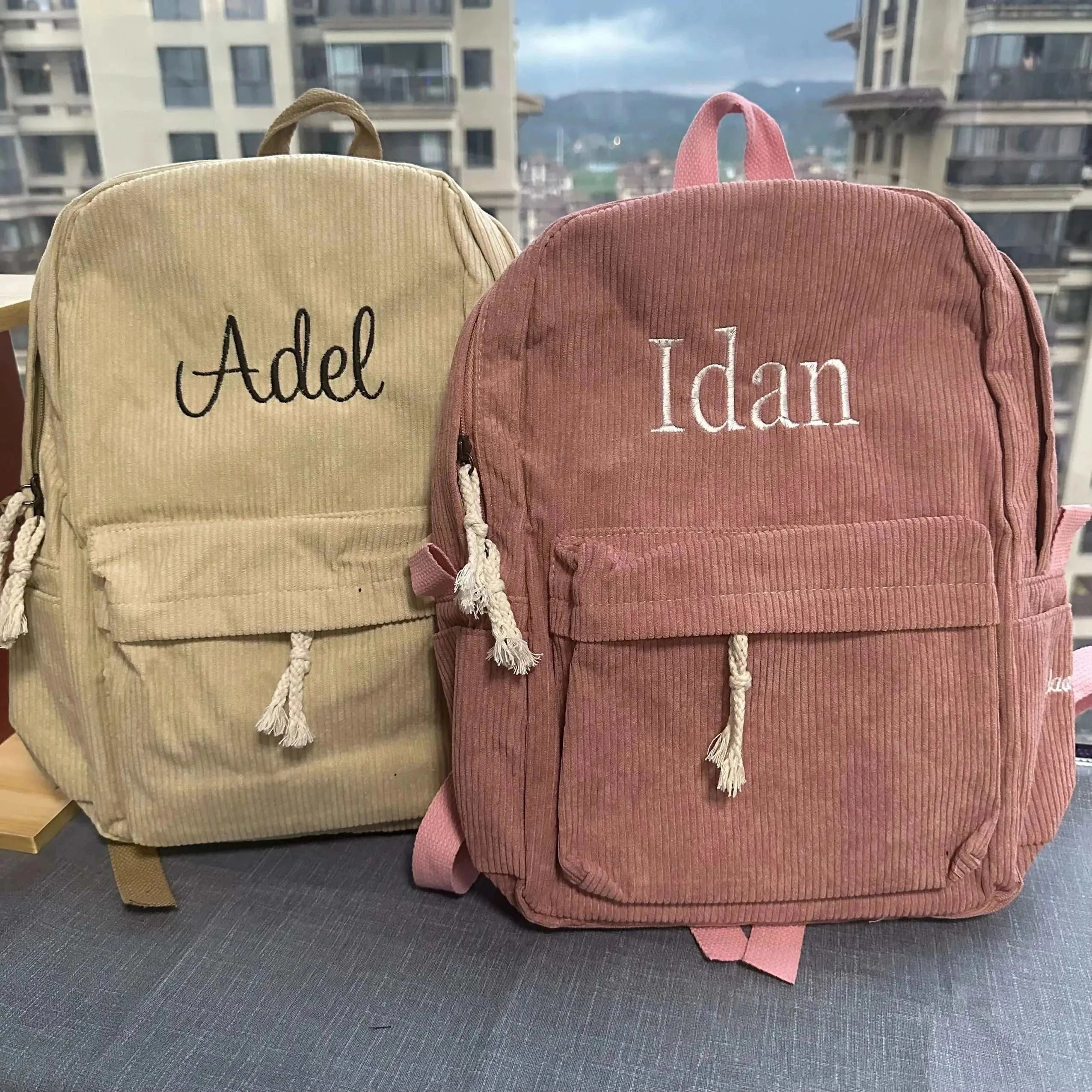 Personalized Kids Backpack, Embroidered Corduroy Backpack,BackExpress Global Mart  customizedHandle/Strap Type:soft handleStyle:CasualExterior:Silt PocketCarrying System:Arcuate Shoulder StrapRain Cover:NoCapacity:Below 20 LitreLining Material:POLYESTERClosuPersonalized Kids Backpack, Embroidered Corduroy Backpack,Back to Schob0d141-b8