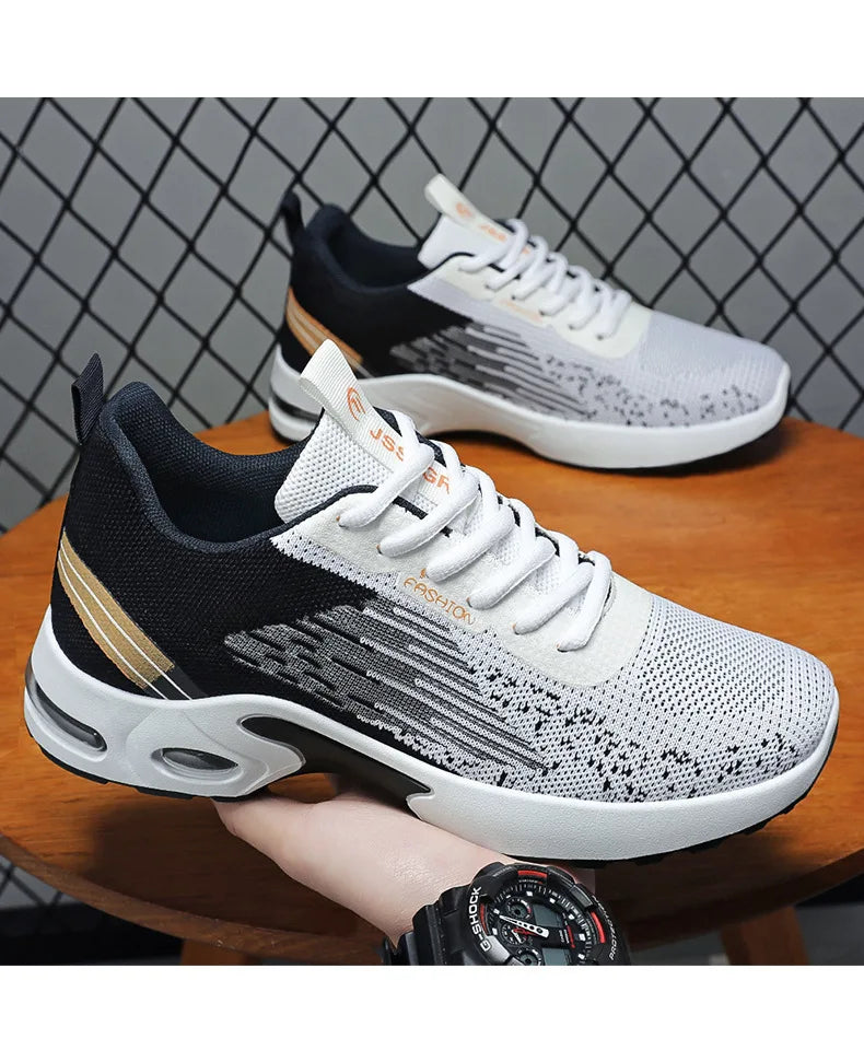 2024 Men's Shoes Spring fashion Soft sole sports single shoes flying woven Casual style men's Running shoes sneakers