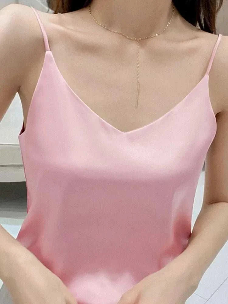 Camis Tank TopExpress Global Mart  Product Description
Elevate your summer wardrobe with the Satin Women's Camis Tank Top. Designed for both comfort and style, this sleek and chic camisole is perfect Satin Women's Camis Tank TopDSers