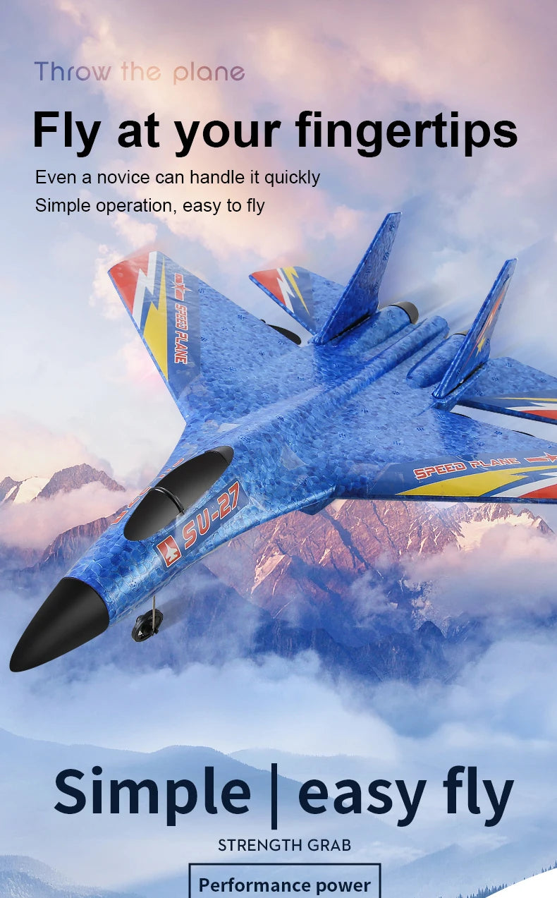 SU-27 RC Airplanes Remote Control Glider Fighter Hobby 2.4G RC Plane Drones EPP Foam Aircraft Toys for Boy Kids Children Gift