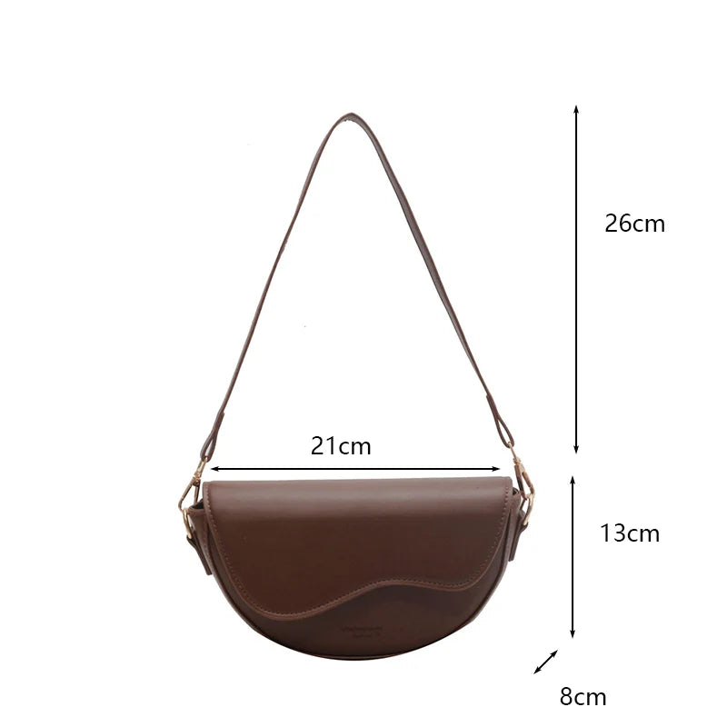 Vintage Saddle Crossbody Bag PU Leather Women's Luxury Design Small Handbag and Purse Ladies Travel Shoulder Messenger Bag Purse