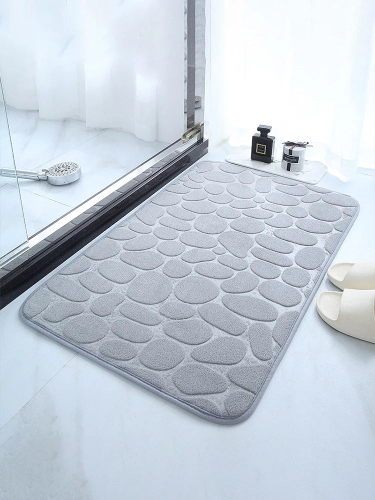 1 Embossed Pebble Bath Rug, Memory Foam Absorbent Floor Mat,Express Global Mart  SPECIFICATIONSBrand Name: NoEnName_NullMaterial: 100% PolyesterOrigin: Mainland ChinaCN: ZhejiangChoice: yesEmbossed Pebble Memory Foam BathExpress Global Mart 