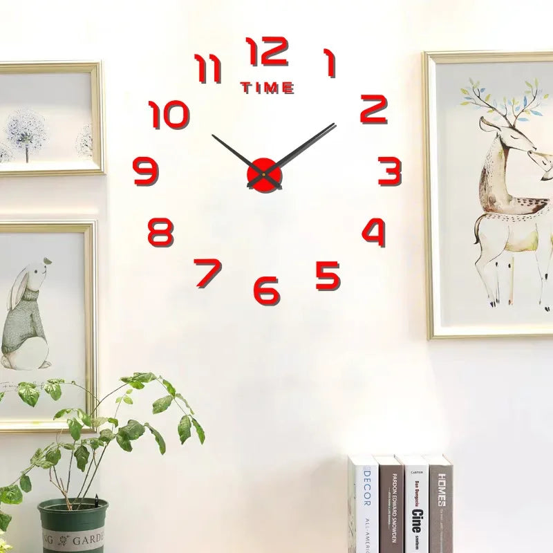 Creative Frameless DlY Wall Clock WallDecal Home Silent Clock Living RoomOffice Wall Decoration