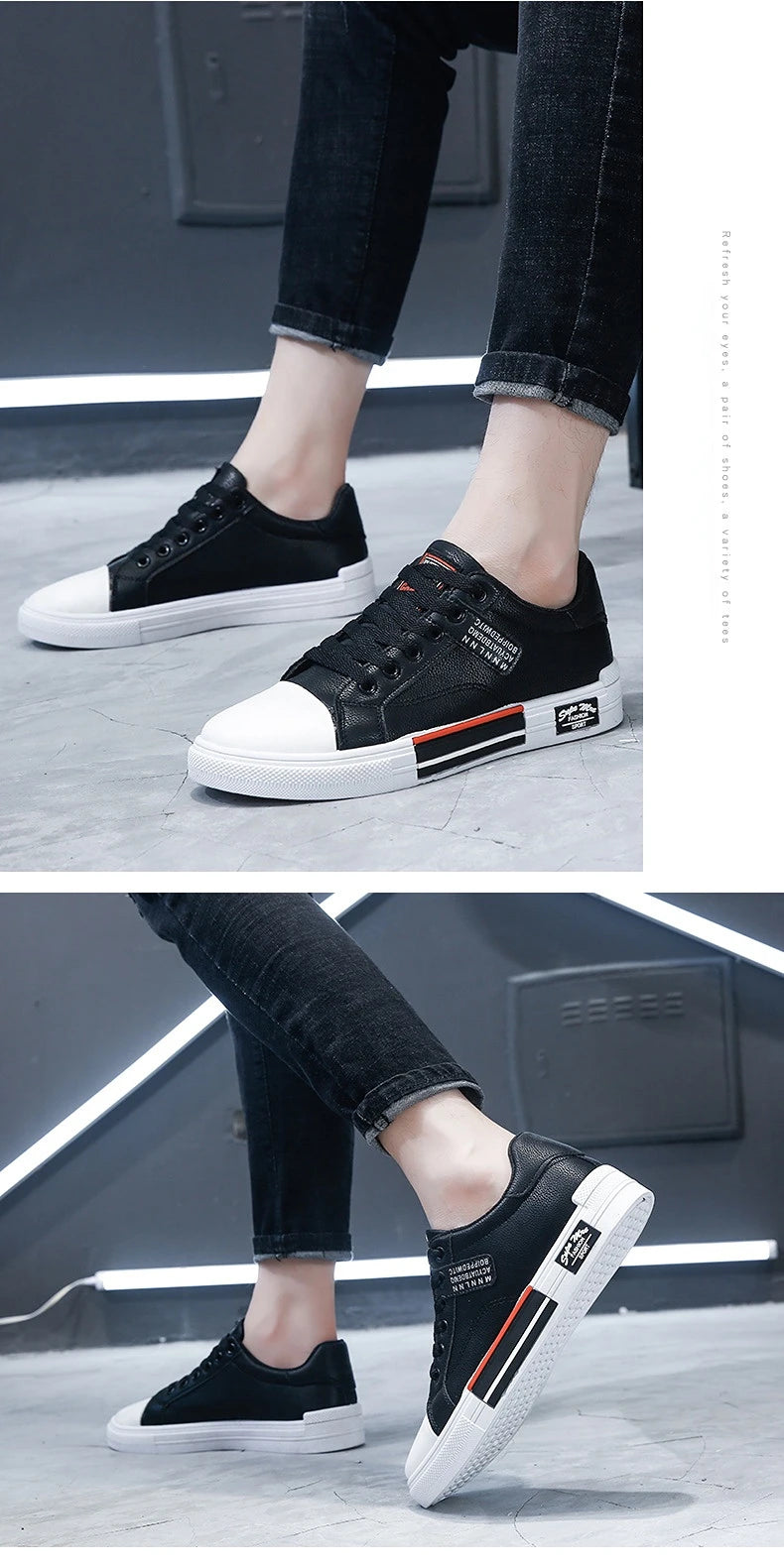 Fashion Leather Men's Canvas Shoes Autumn High-Top Casual Shoes for Men Non-Slip Male Sneakers 2024 New Winter Tenis Masculino