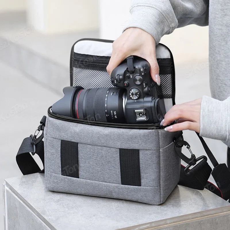 Camera Bag Case Canvas Compatible for Nikon Canon Sony DSLR/SLR Mirrorless Camera Camera Shoulder Messenger Bag for Men/Women