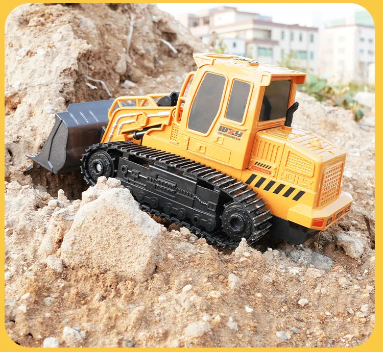 2.4G RC Excavator Children Remote Control Model Car Engineering Dump Truck Bulldozer High Tech Remote Control Car Children Toys