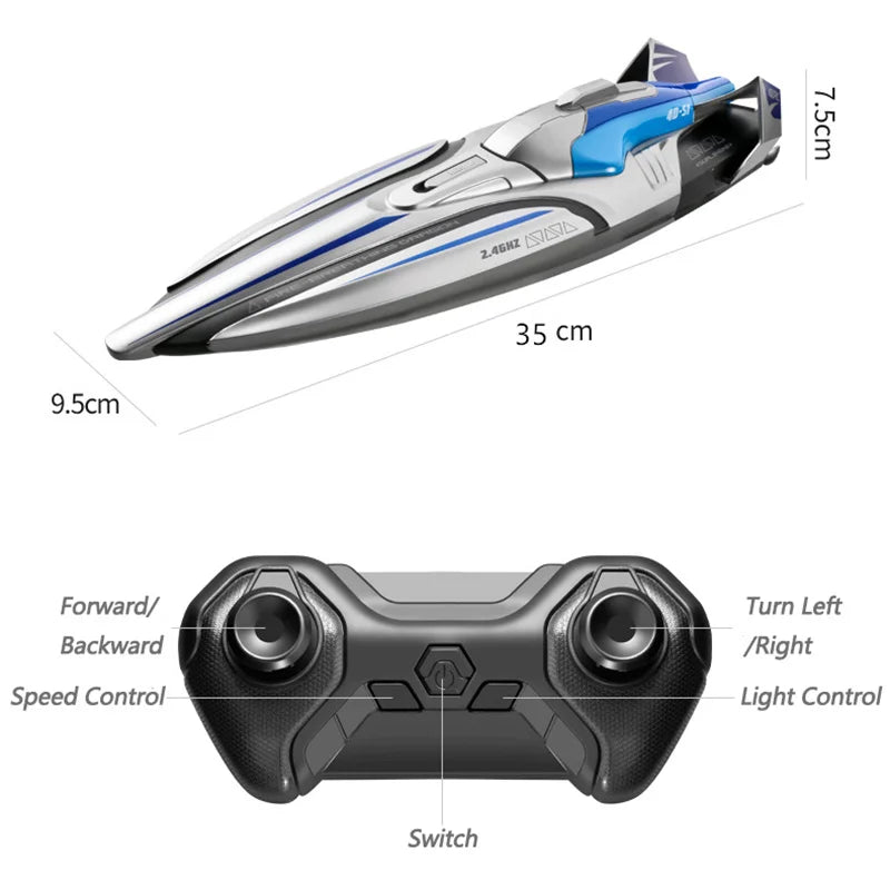 30KM/H RC High Speed Racing Boat Speedboat Remote Control Ship Water Game Kids Toys Children Birthday Boys Gift  Rc Boat