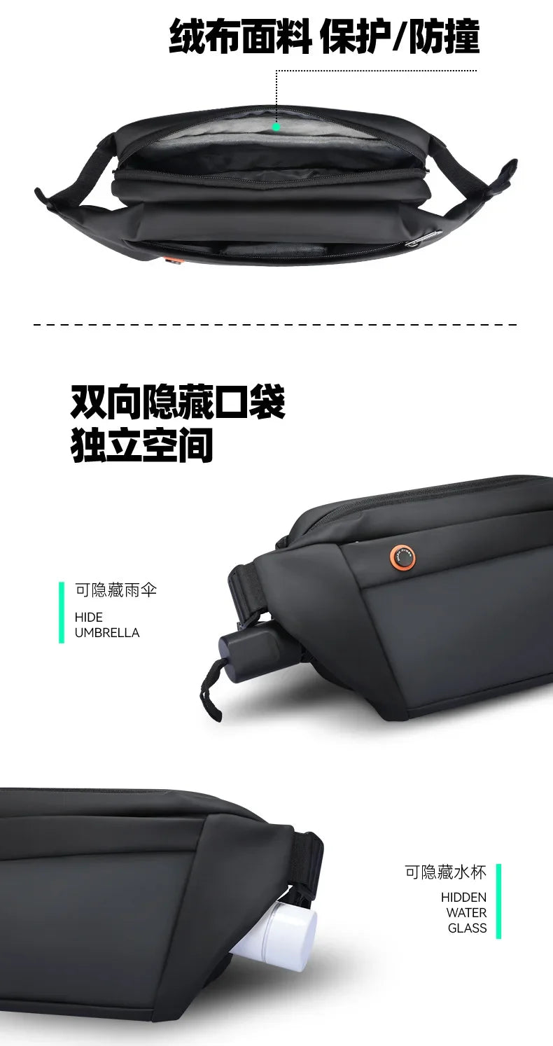 Mark Ryden Men Chest Bag Chest Pack Man Casual Function Outdoor Small Travel Pocket Multi-function Streetwear Male Waist Bags