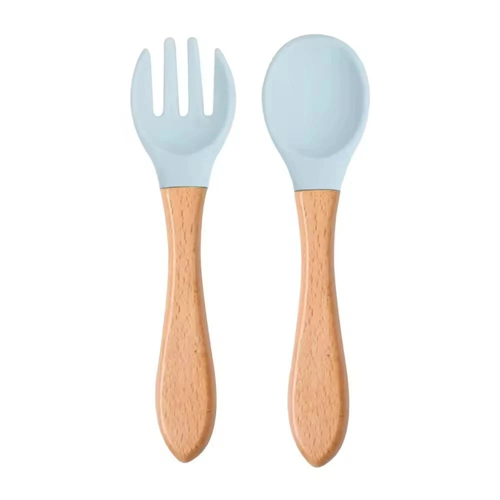 Food-grade Silicone Baby Products Baby Eating Spoon Training Water Spoon Children's Tableware Complementary Food Spoon Fork