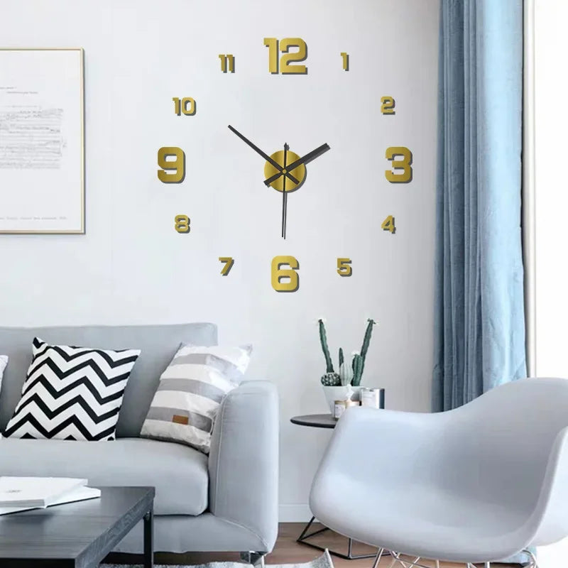 Creative Frameless DlY Wall Clock WallDecal Home Silent Clock Living RoomOffice Wall Decoration