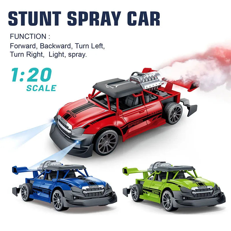 1:20 Rc Racing Car 2.4G Remote Control Car Truck with Light Smoke Spray Electric Car Radio Controlled Machine Model toys for boy