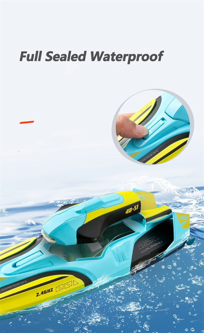 30KM/H RC High Speed Racing Boat Speedboat Remote Control Ship Water Game Kids Toys Children Birthday Boys Gift  Rc Boat