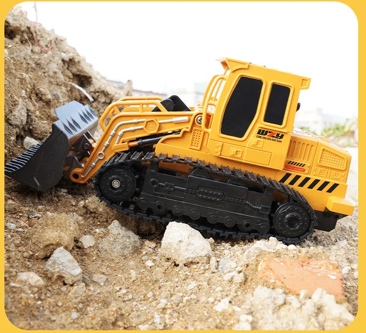 2.4G RC Excavator Children Remote Control Model Car Engineering Dump Truck Bulldozer High Tech Remote Control Car Children Toys