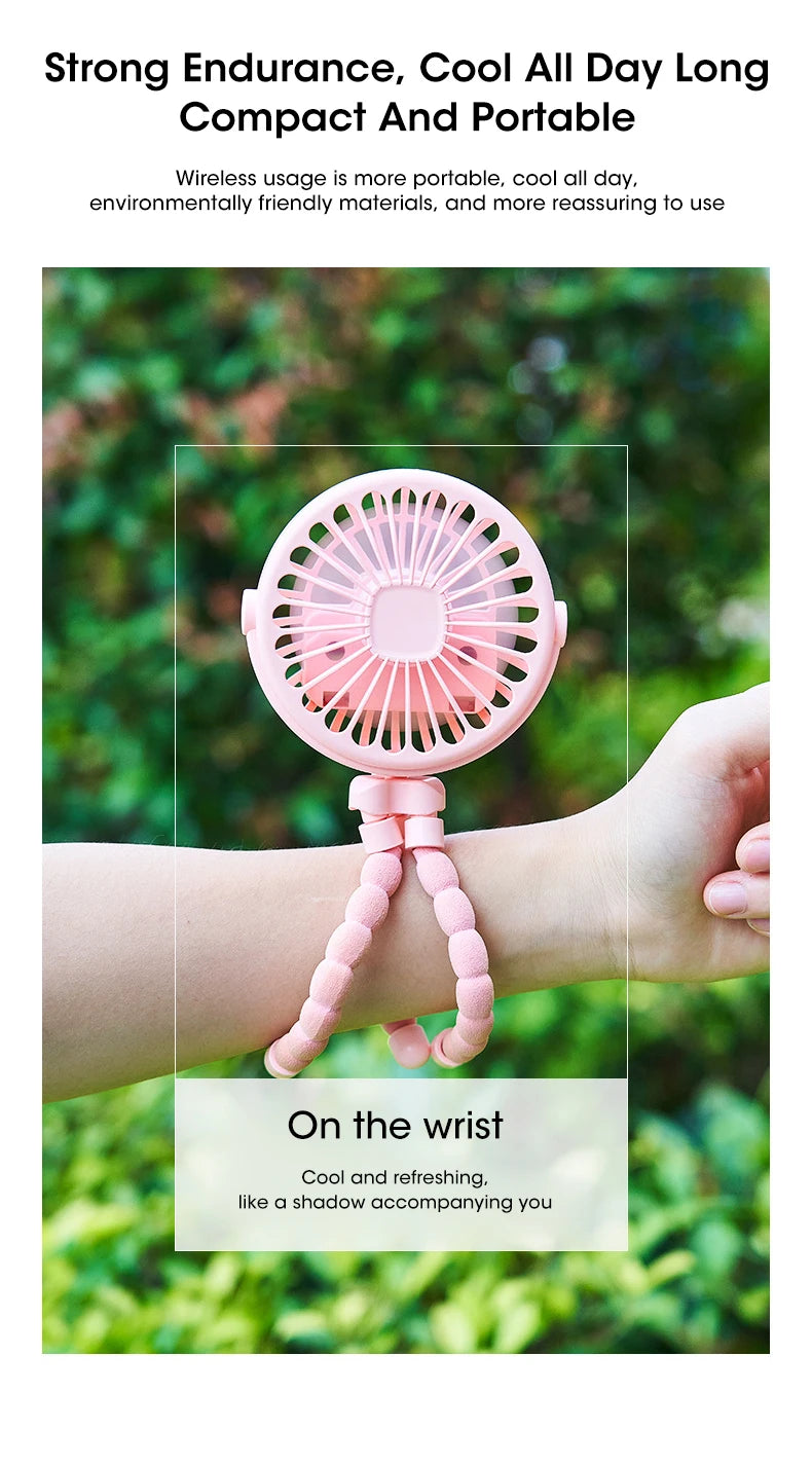 Baby Fan for Cart Stroller 3 Speeds Fans Portable Outdoor Fan Clip On for Baby USB Rechargeable Handheld Electric Fan for Home