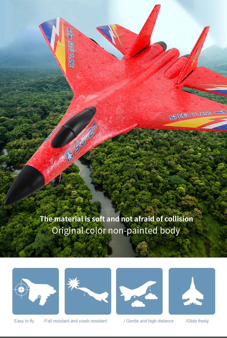 SU-27 RC Airplanes Remote Control Glider Fighter Hobby 2.4G RC Plane Drones EPP Foam Aircraft Toys for Boy Kids Children Gift