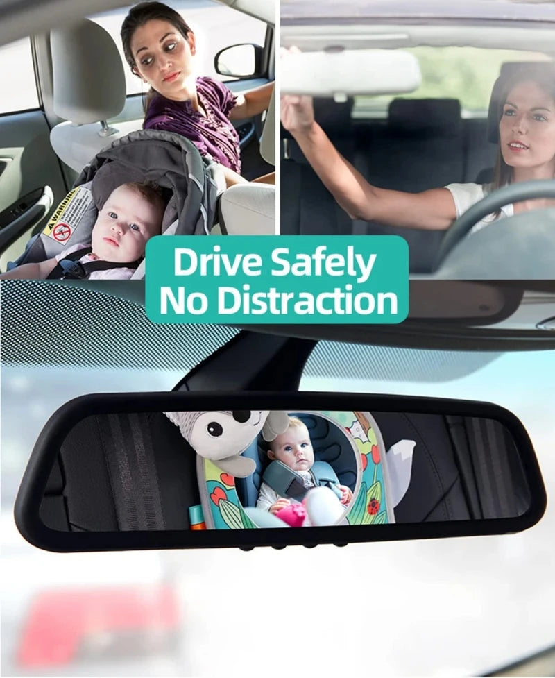 Baby Car Seat Mirror Infant Car Back Seat Rear View Mirror Kids Monitor Adjustable Education Sensory Toys for Children Travel