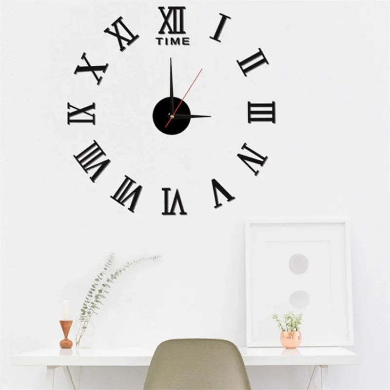 Creative Frameless DlY Wall Clock WallDecal Home Silent Clock Living RoomOffice Wall Decoration