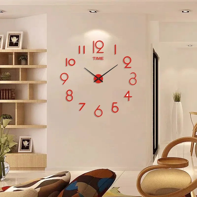 Creative Frameless DlY Wall Clock WallDecal Home Silent Clock Living RoomOffice Wall Decoration