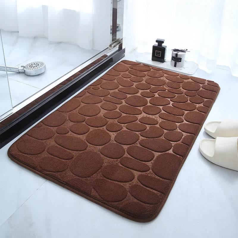 1 Embossed Pebble Bath Rug, Memory Foam Absorbent Floor Mat,Express Global Mart  SPECIFICATIONSBrand Name: NoEnName_NullMaterial: 100% PolyesterOrigin: Mainland ChinaCN: ZhejiangChoice: yesEmbossed Pebble Memory Foam BathExpress Global Mart 