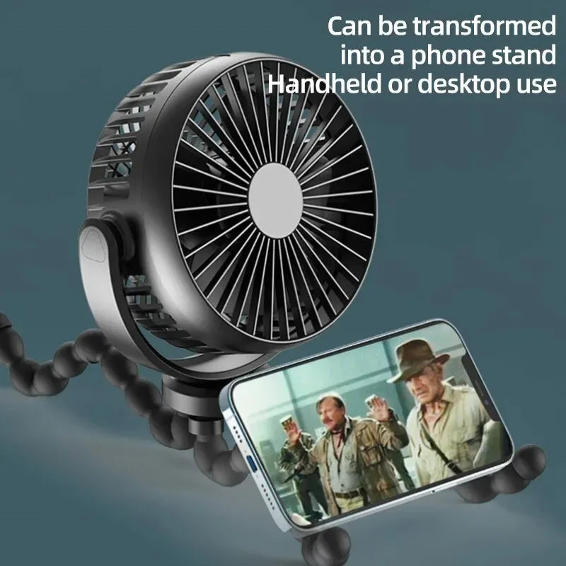 Baby Fan for Cart Stroller 3 Speeds Fans Portable Outdoor Fan Clip On for Baby USB Rechargeable Handheld Electric Fan for Home