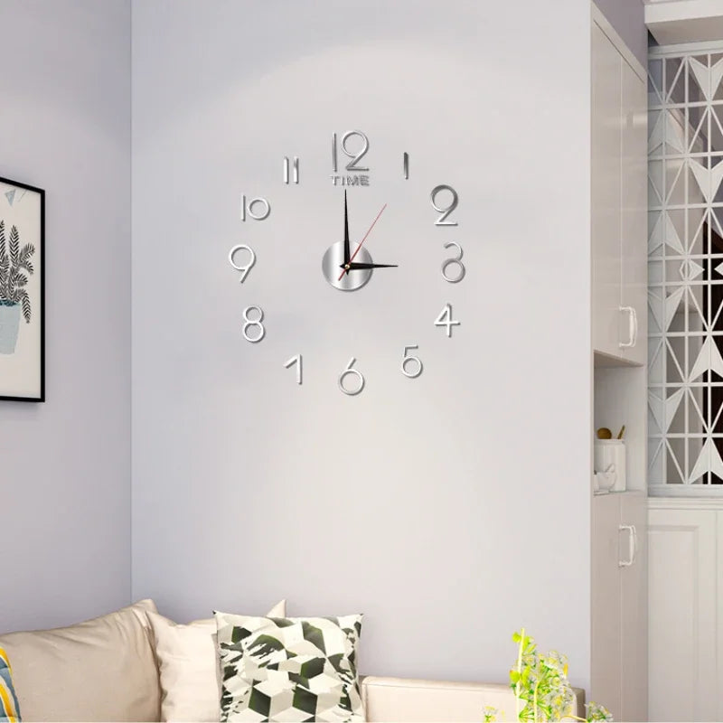 Creative Frameless DlY Wall Clock WallDecal Home Silent Clock Living RoomOffice Wall Decoration