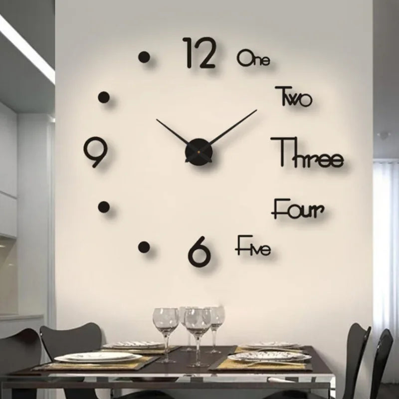 Creative Frameless DlY Wall Clock WallDecal Home Silent Clock Living RoomOffice Wall Decoration