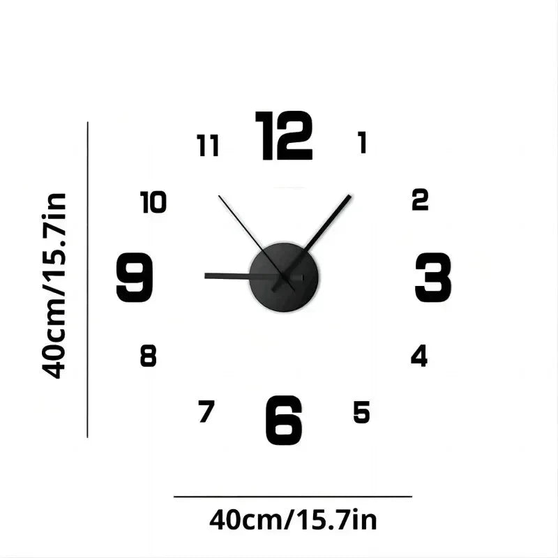 Creative Frameless DlY Wall Clock WallDecal Home Silent Clock Living RoomOffice Wall Decoration