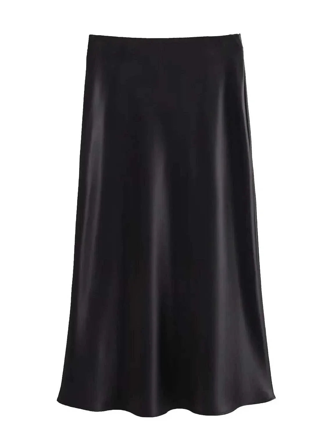 Flowing Satin Midi SkirtExpress Global Mart  Product Description
Embrace elegance with the Flowing Satin Midi Skirt, a perfect addition to your wardrobe for those seeking refined style and comfort. This A-line Flowing Satin Midi SkirtDSers