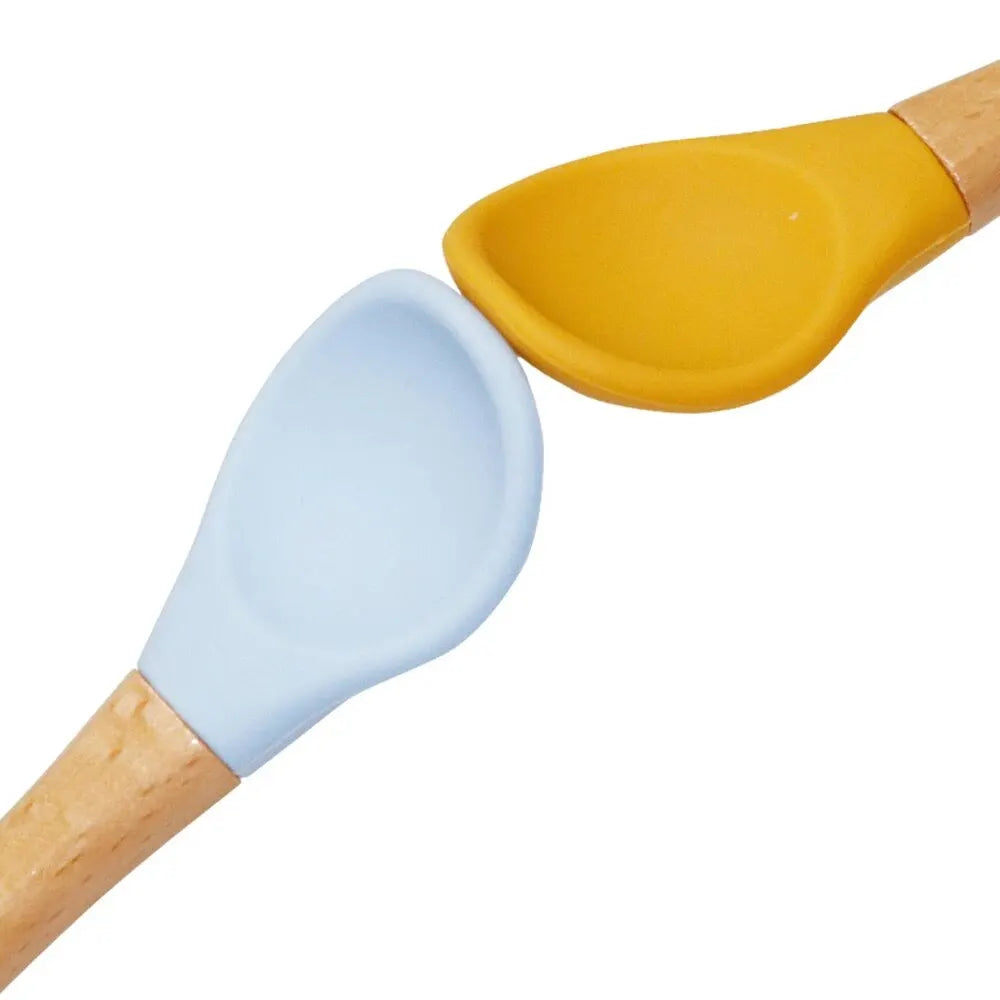 Food-grade Silicone Baby Products Baby Eating Spoon Training Water Spoon Children's Tableware Complementary Food Spoon Fork