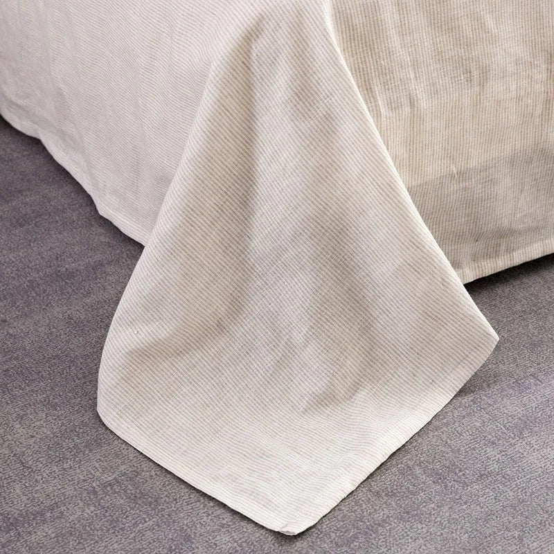 luxury hotel collection 100% French linen bed sheet duvet cover bedding set manufacture wholesale