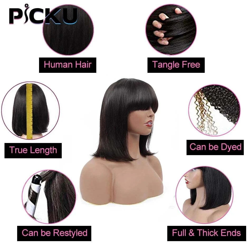 Straight BobExpress Global Mart  Elevate Your Look with the Straight Bob with Bangs
Introducing the Straight Bob with Bangs, the ultimate hairstyle for those who seek a blend of sophistication and sStraight Bob with BangsDSers