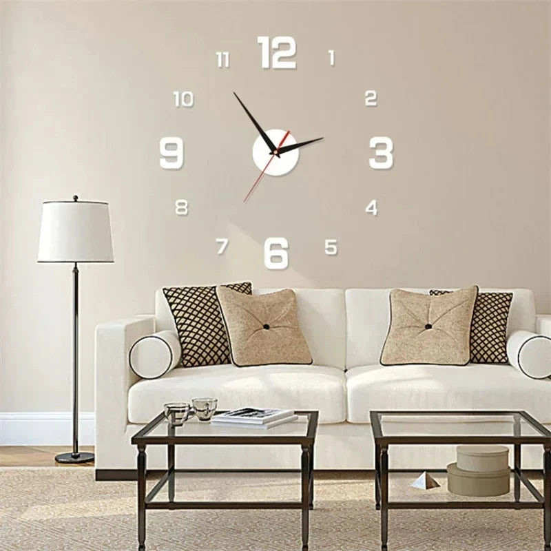 Creative Frameless DlY Wall Clock WallDecal Home Silent Clock Living RoomOffice Wall Decoration