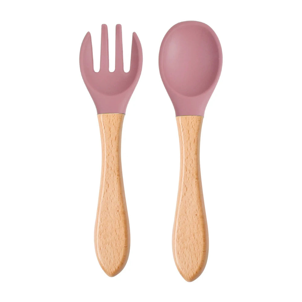 Food-grade Silicone Baby Products Baby Eating Spoon Training Water Spoon Children's Tableware Complementary Food Spoon Fork