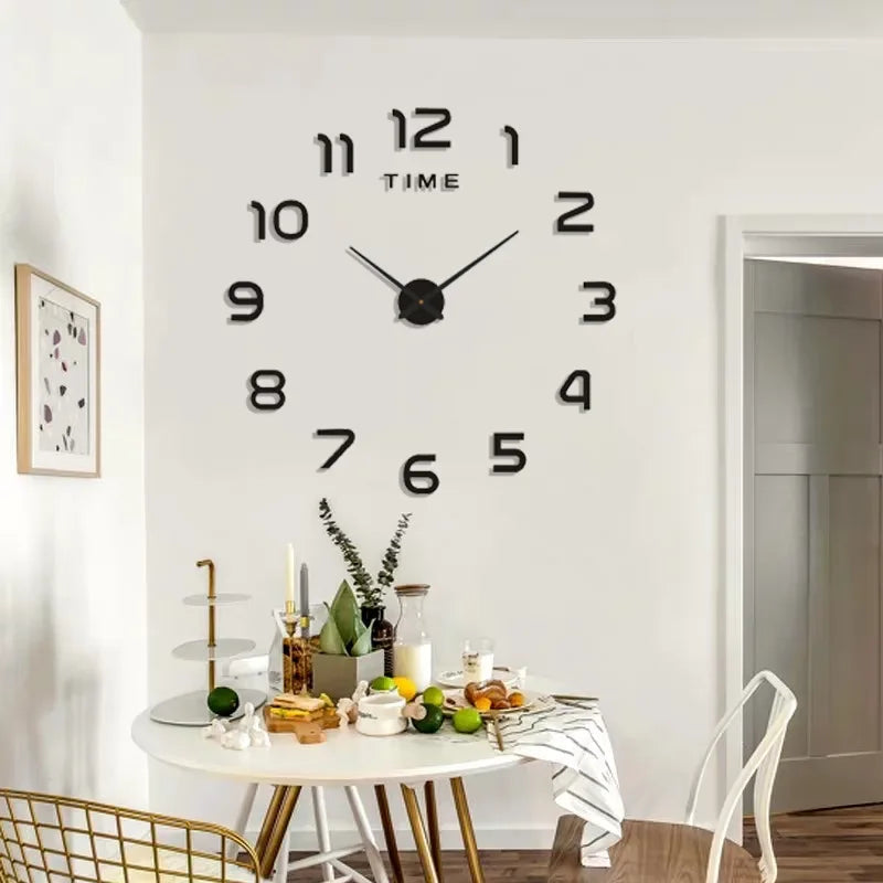 Creative Frameless DlY Wall Clock WallDecal Home Silent Clock Living RoomOffice Wall Decoration