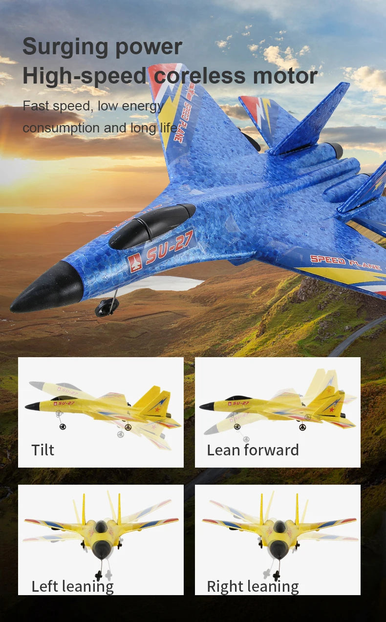 SU-27 RC Airplanes Remote Control Glider Fighter Hobby 2.4G RC Plane Drones EPP Foam Aircraft Toys for Boy Kids Children Gift