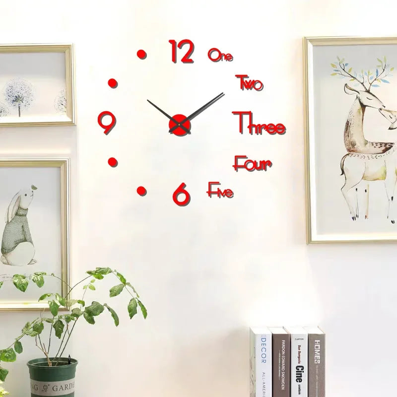 Creative Frameless DlY Wall Clock WallDecal Home Silent Clock Living RoomOffice Wall Decoration