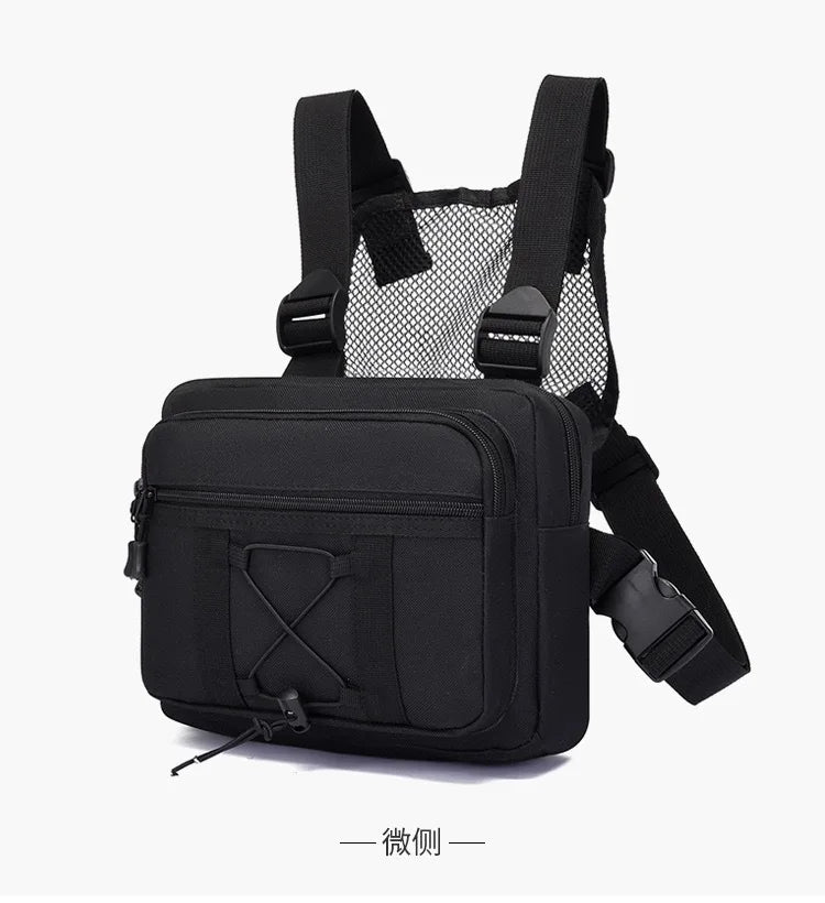 Outdoor Camouflage Tactical Bag Personality Tooling Functional Vest Bag Oxford Cloth Double Plus Backpack Men Women Chest Bag