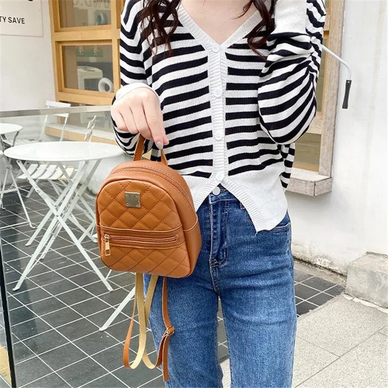 Backpack for Women PU Leather Multifunction Crossbody Bag Ladies Phone Pouch Pack Luxury Brand Shoulder Bag Messenger Bags