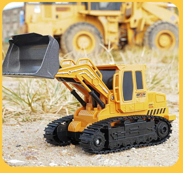 2.4G RC Excavator Children Remote Control Model Car Engineering Dump Truck Bulldozer High Tech Remote Control Car Children Toys