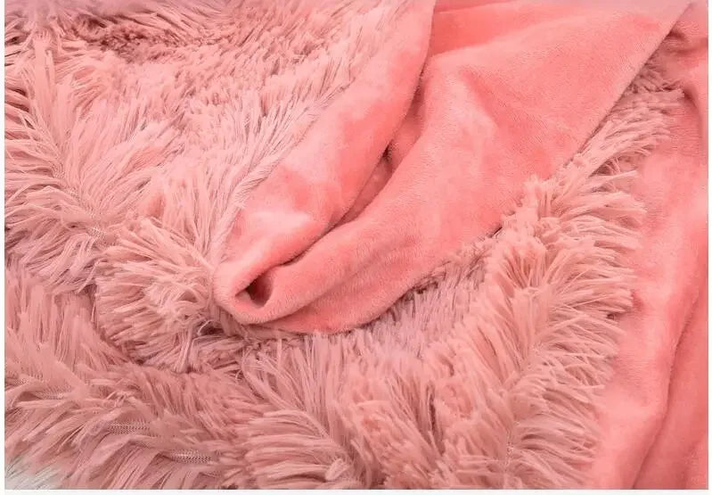 Shaggy Super Soft Coral Fleece Blanket Warm Cozy Bedding Blanket Fluffy Sofa Bedding Airplane Hotel Throw Sofa Pillowcases Sale